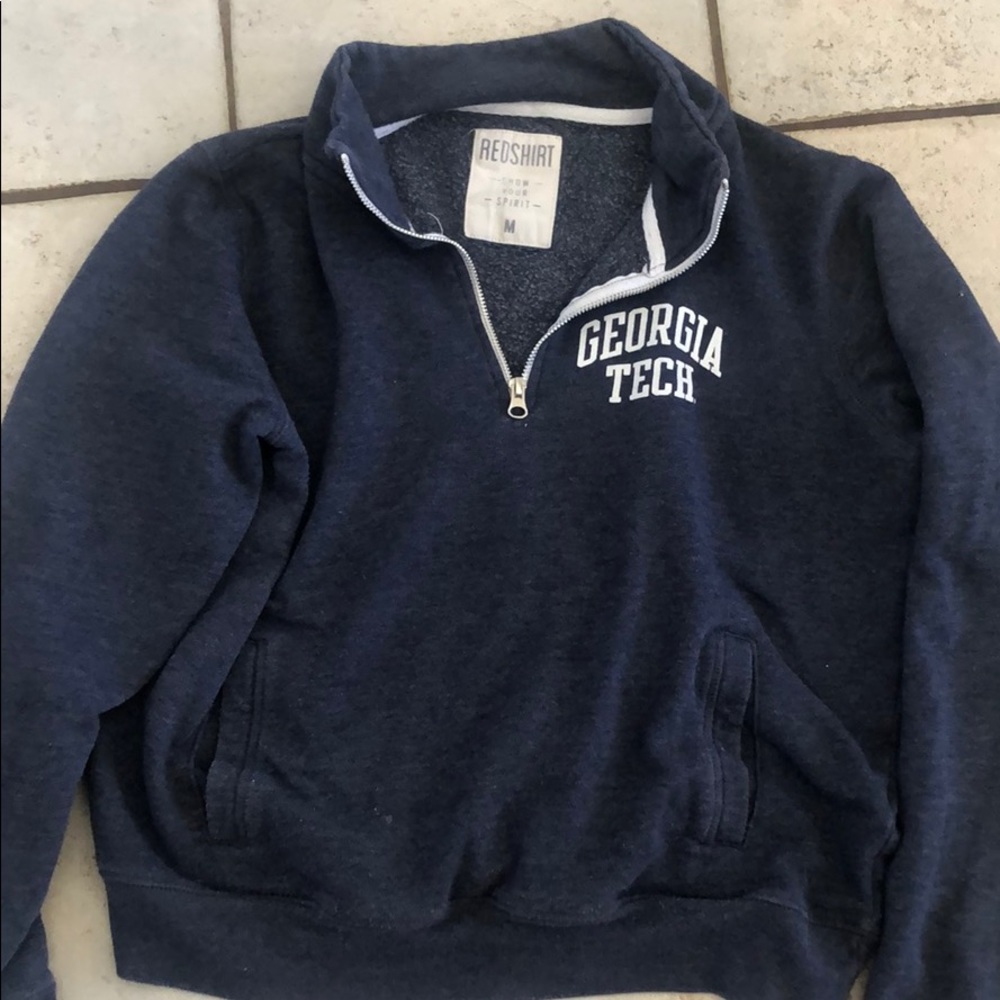 Blue Georgia Tech quarter zip Sweatshirt
